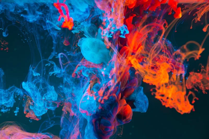 Twelve Chinese zodiac animal figurines arranged with corresponding lucky color swatches, five elements concept